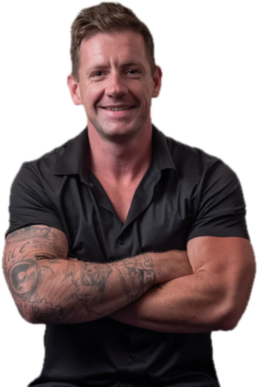 Jeremy Bundy, smiling, arms crossed, in a black shirt.